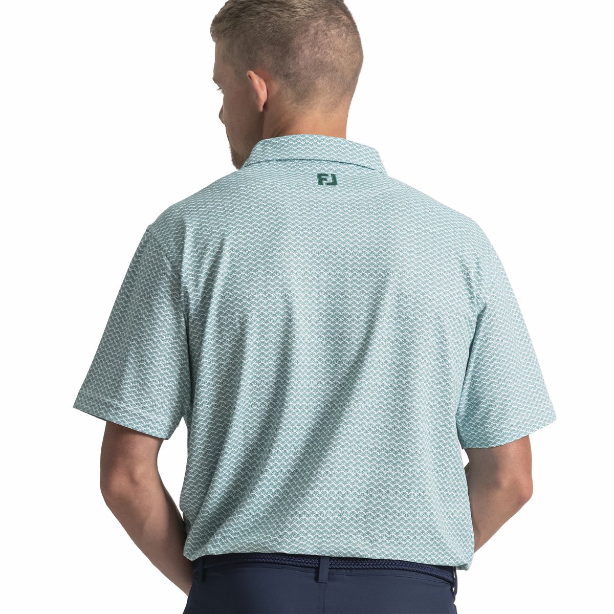 Men FootJoy Scallop Geo Pique