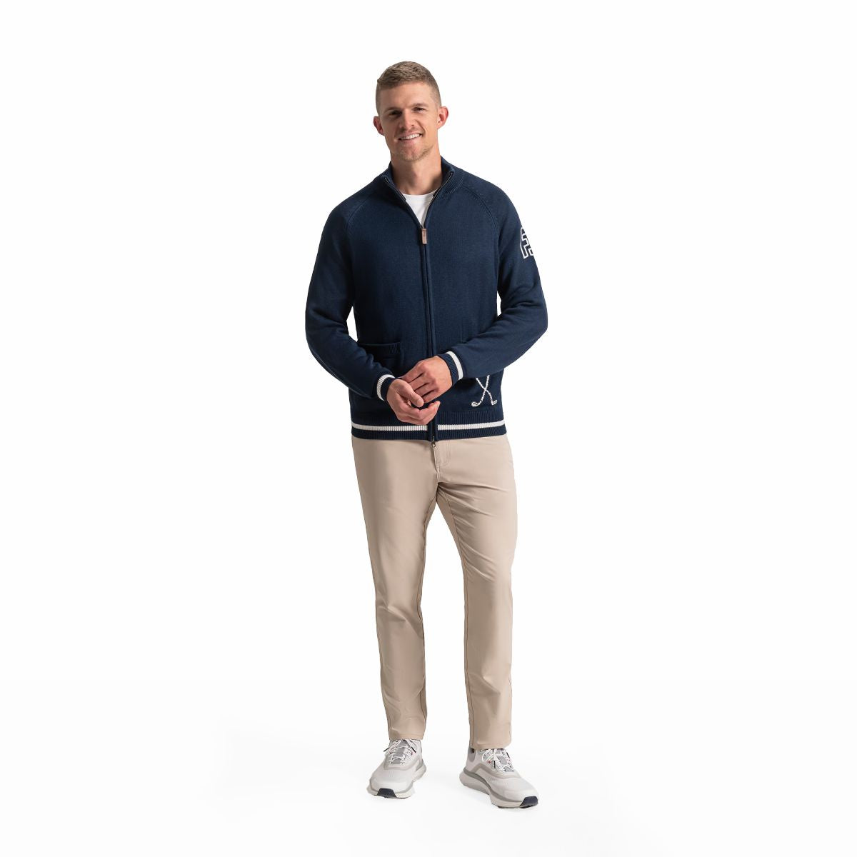 Men FootJoy Après Tee Knit Full-Zip Sweater