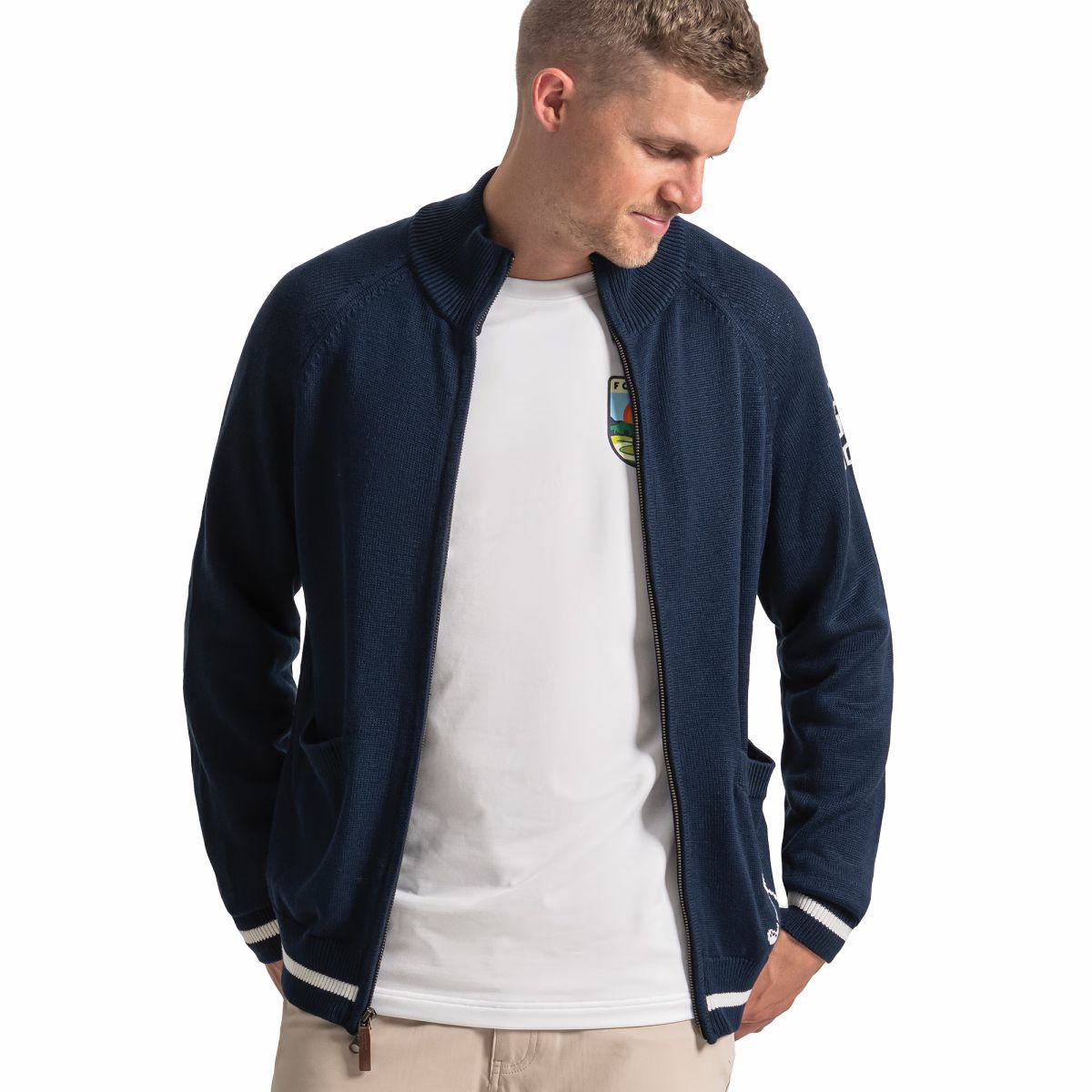 Men FootJoy Après Tee Knit Full-Zip Sweater