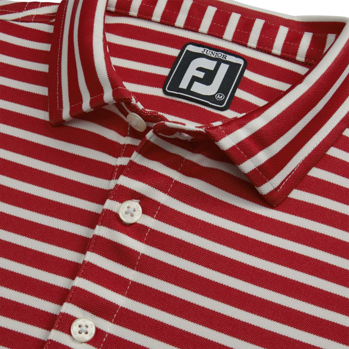 Men FootJoy Striped Pique Self Collar Junior