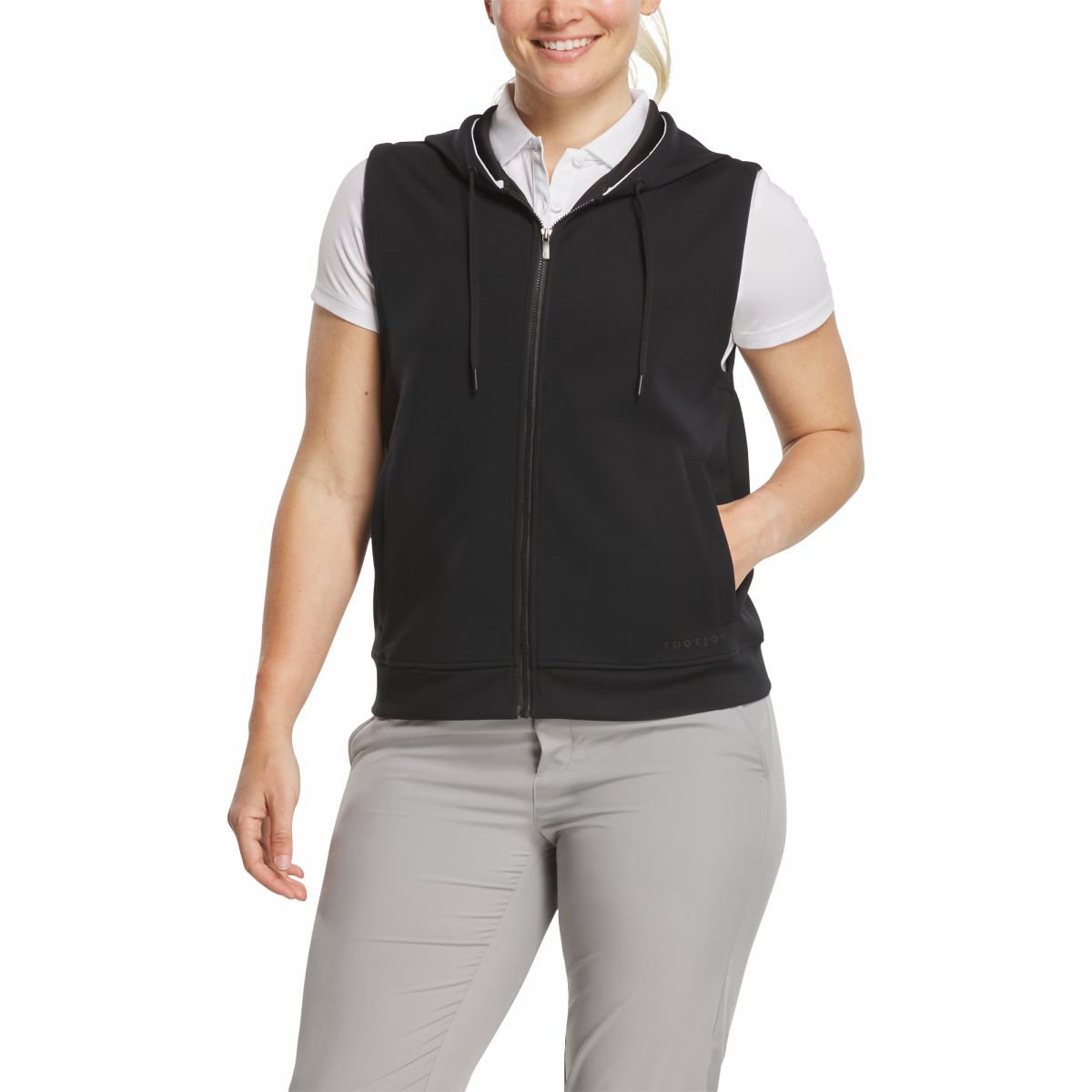 Women FootJoy Full-Zip Hoodie Vest Women-Previous Season Style