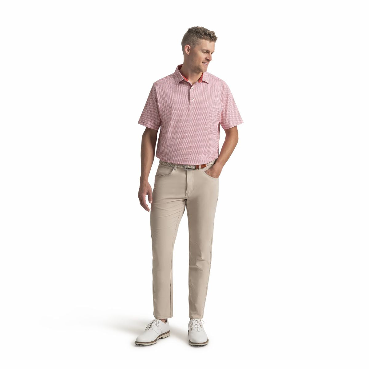Men FootJoy Scallop Geo Pique