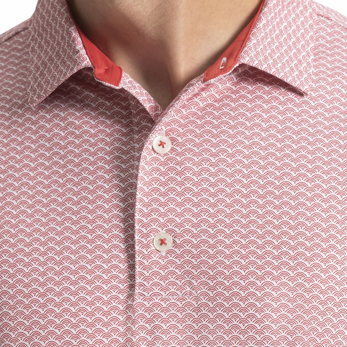 Men FootJoy Scallop Geo Pique