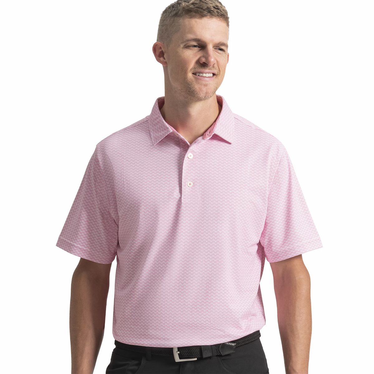 Men FootJoy Scallop Geo Pique