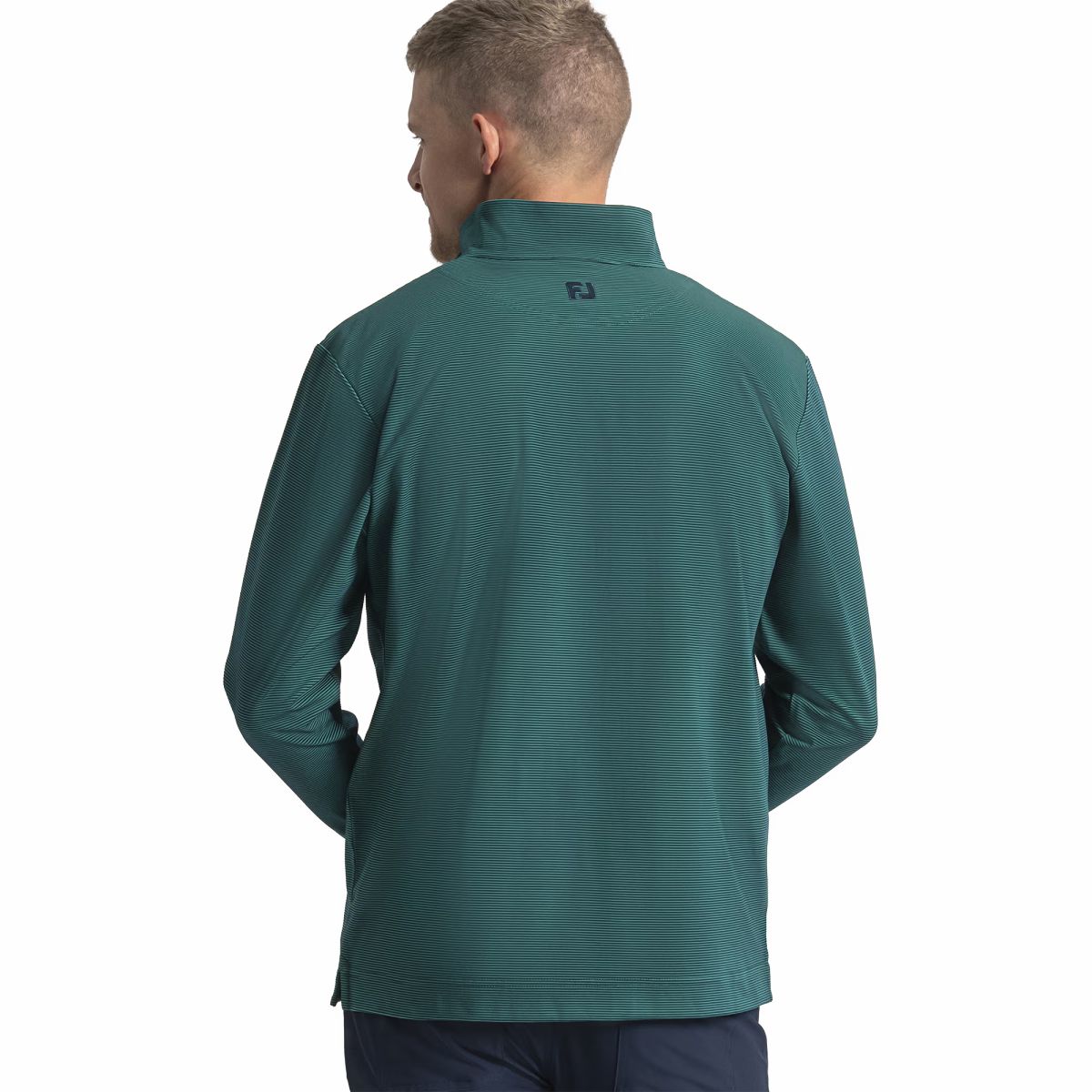 Men FootJoy Quarter-Zip Ottoman Stripe Knit