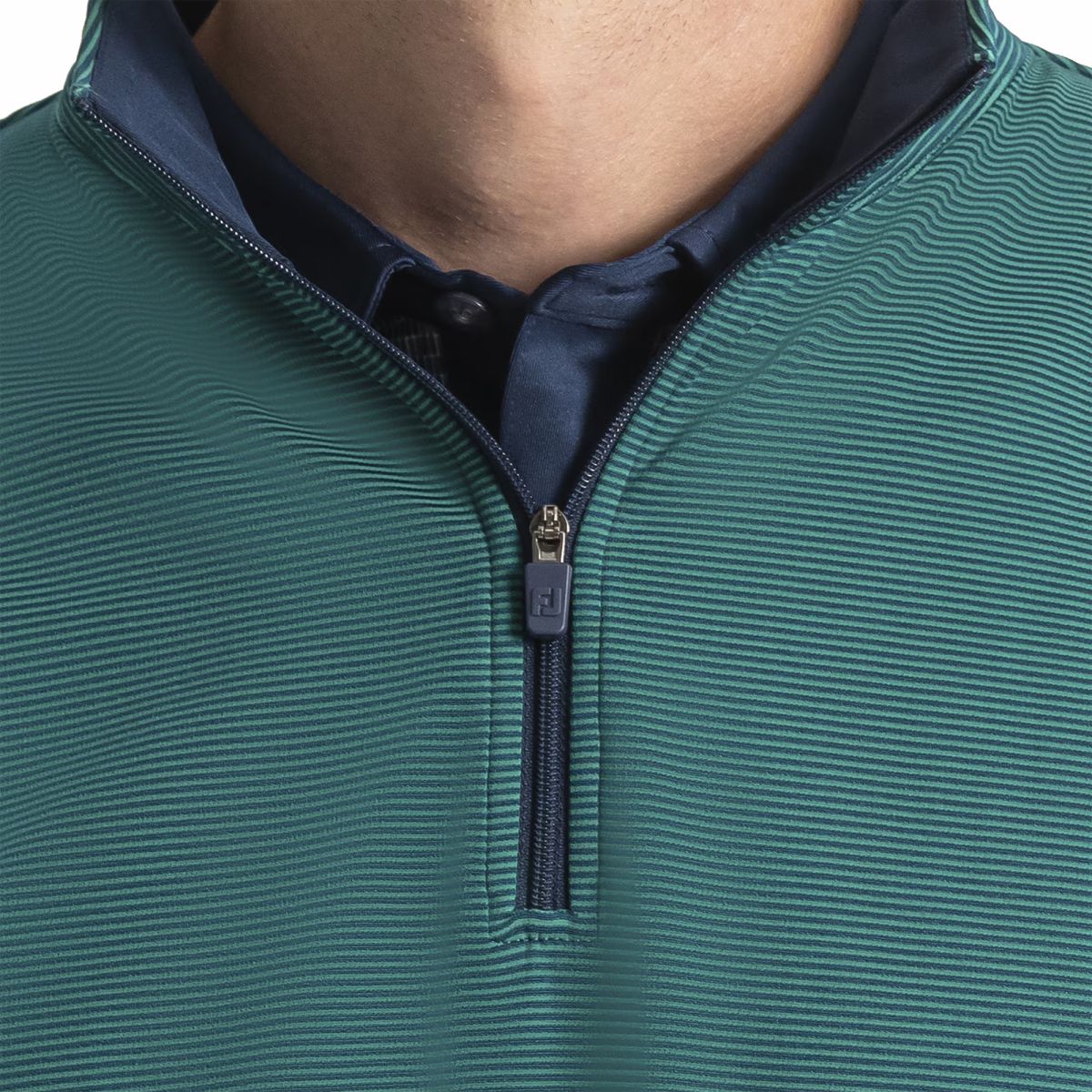 Men FootJoy Quarter-Zip Ottoman Stripe Knit